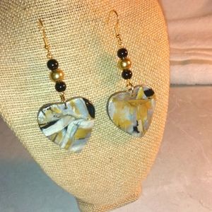 Handmade clay earrings E121